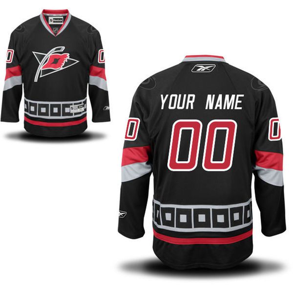 Reebok Carolina Hurricanes Men Premier Alternate Custom NHL Jersey - Black->youth nhl jersey->Youth Jersey